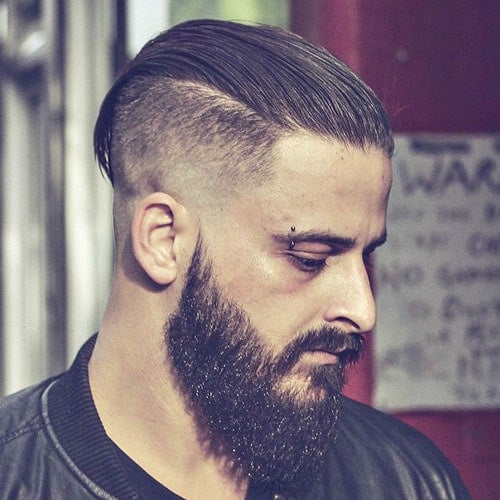 The Slicked-Back Hairstyle with a Beard