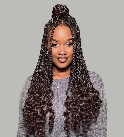 Knotless Braids With Curls