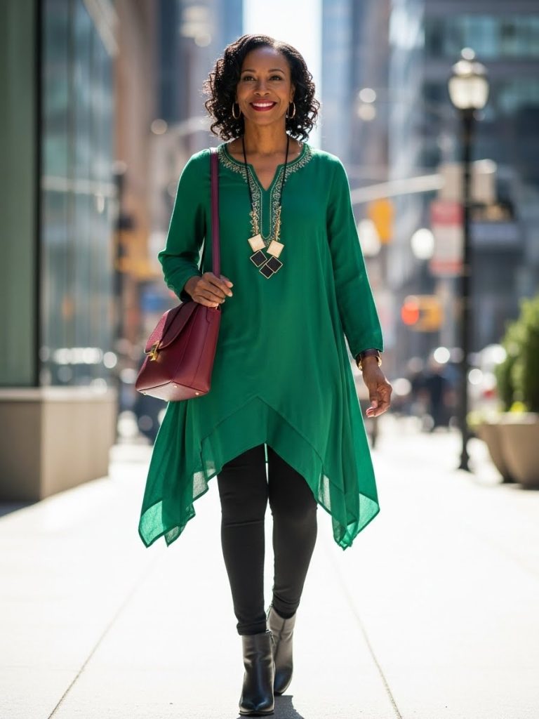 Comfortable Tunic With Leggings Chic Outfit 