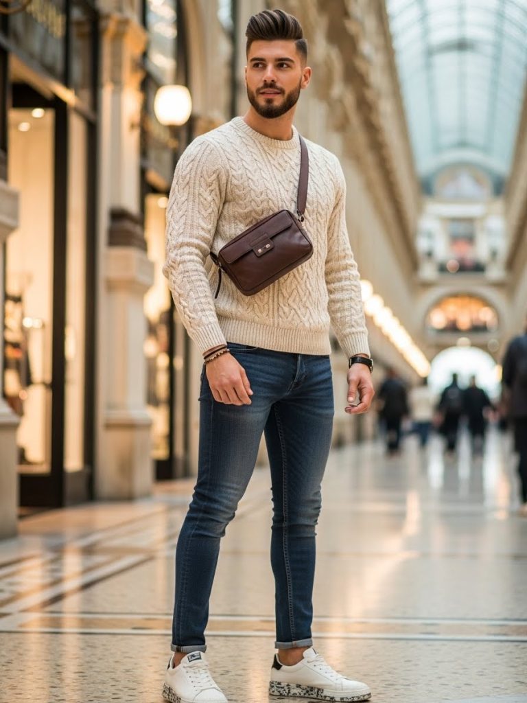 Sweater with Crossbody Bag outfit 