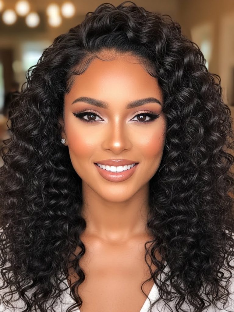 Curly Sew-in With High Volume Hairstyle 