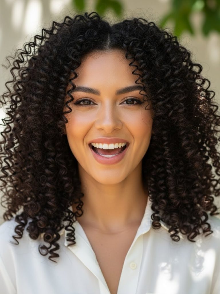 Natural Curls with Defined Shape Hairstyle 