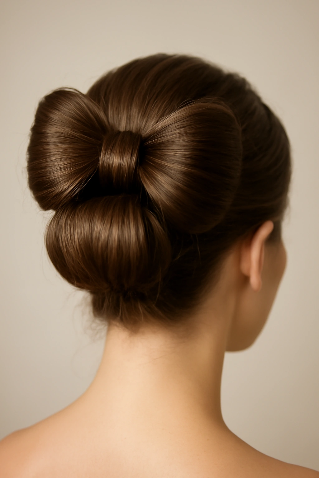 Bow bun silhouette formed into a bow shape
