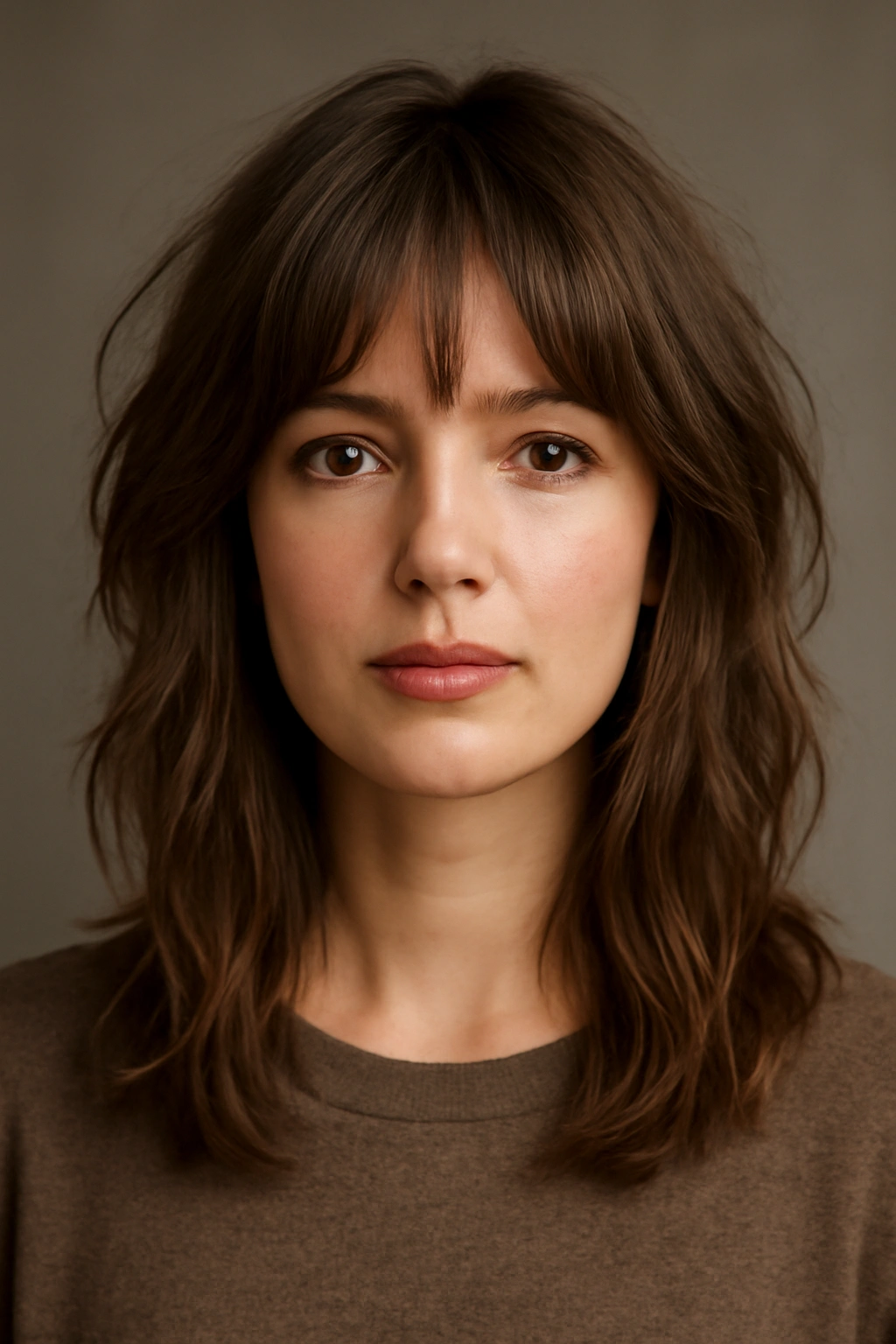 Face-framing classic soft shag with cheekbone layers