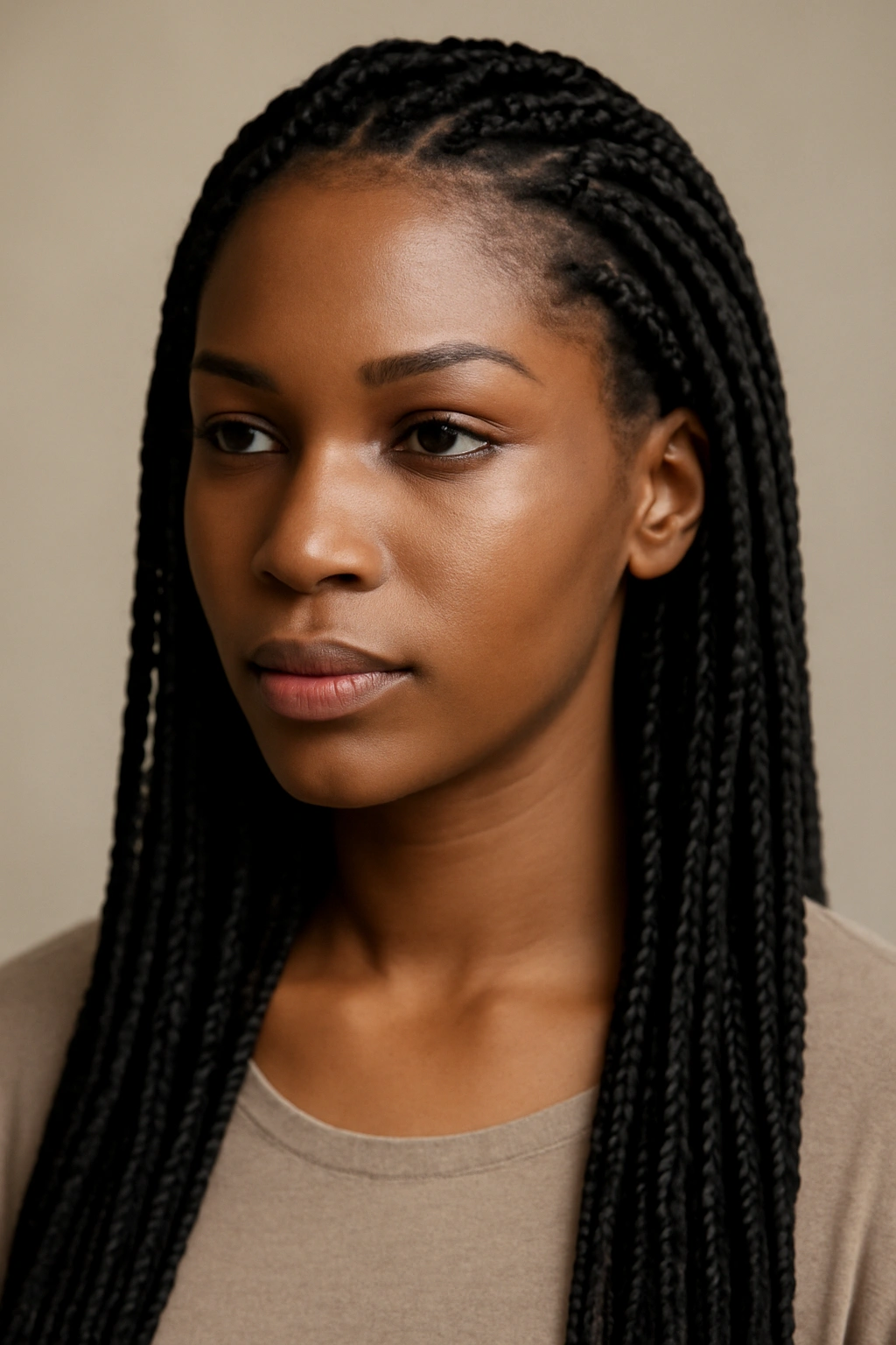 Knotless braids with natural-looking, tension-free scalp