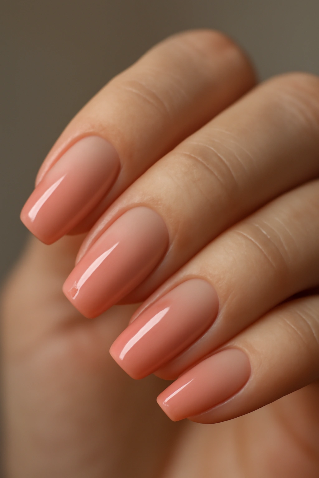 Close-up of ombre nails with a smooth gradient