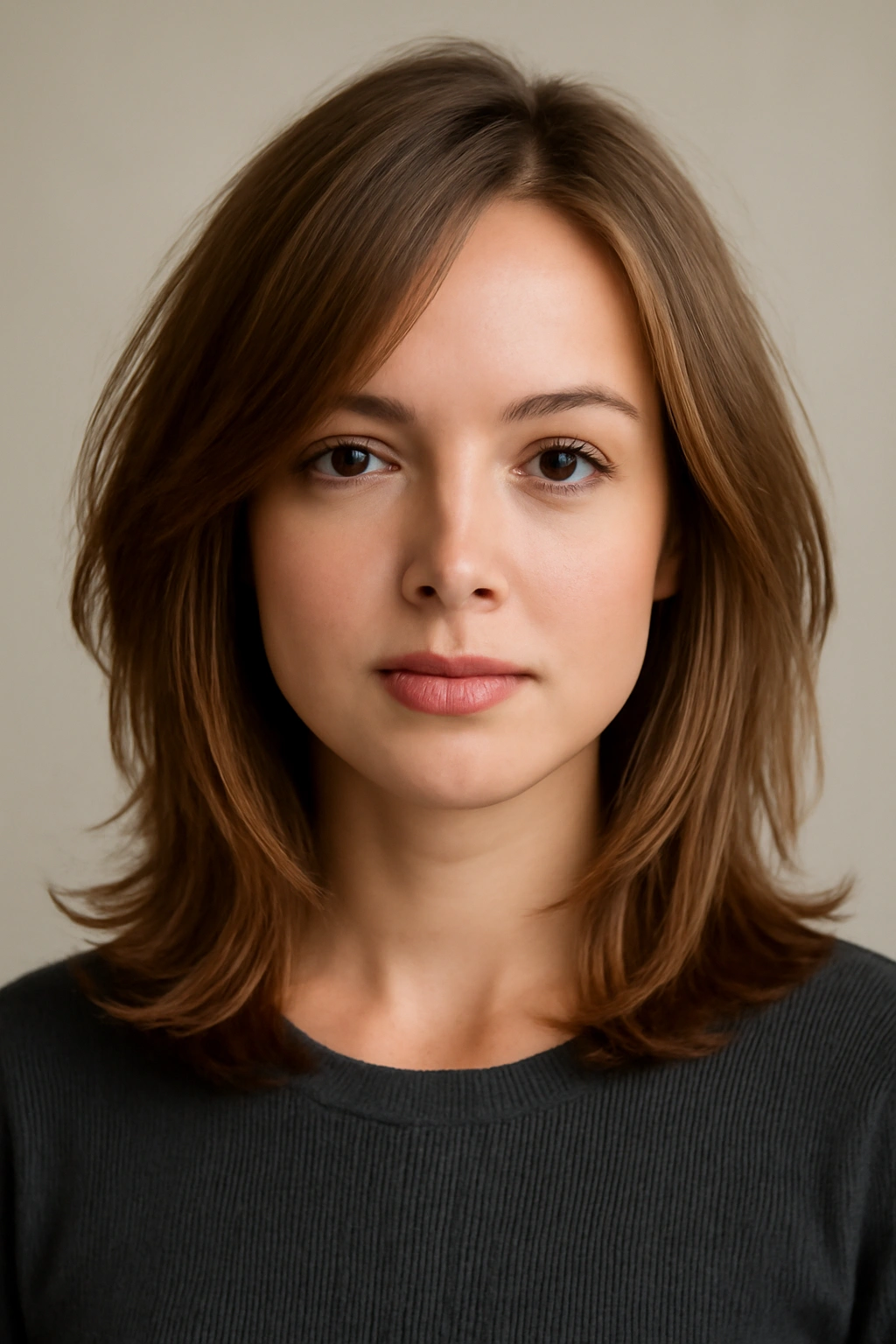 Shoulder-length hair with soft layers and gentle movement
