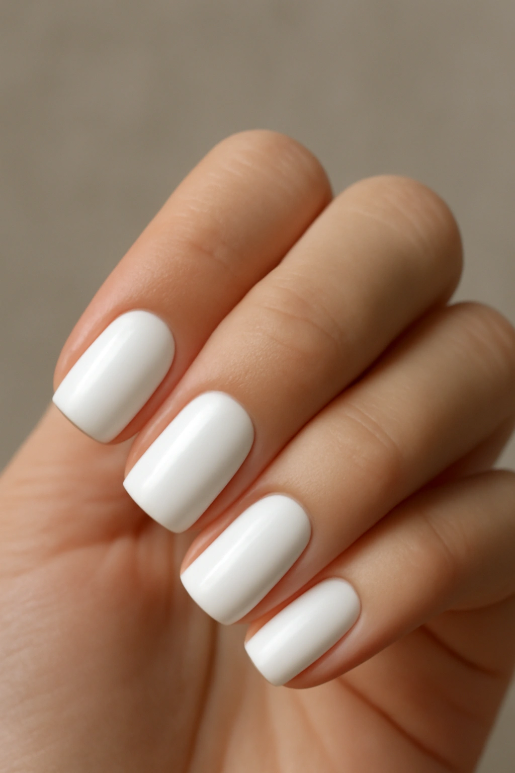 Close-up of white nails on a hand